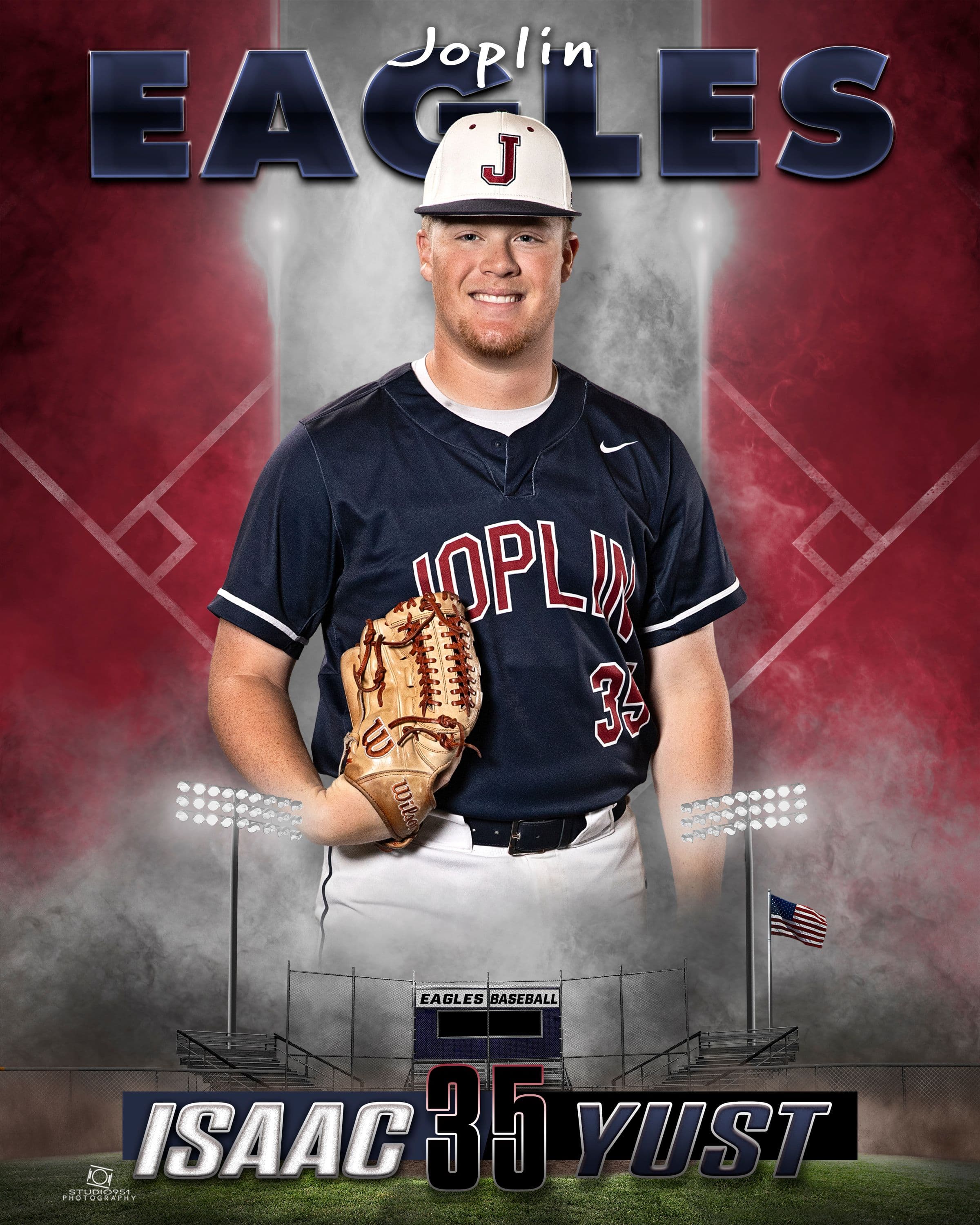 Joplin Eagles baseball composite — Isaac Yust #35
