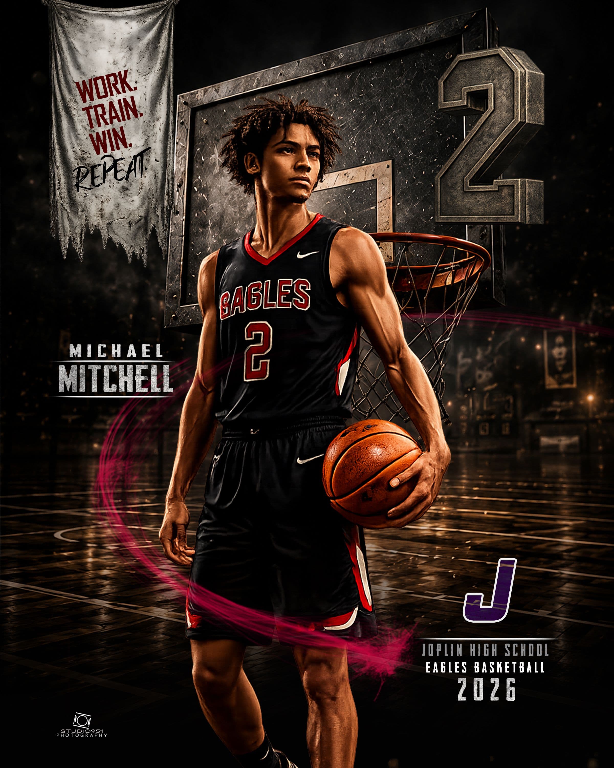 Joplin Eagles basketball composite — Michael Mitchell #2, 2026
