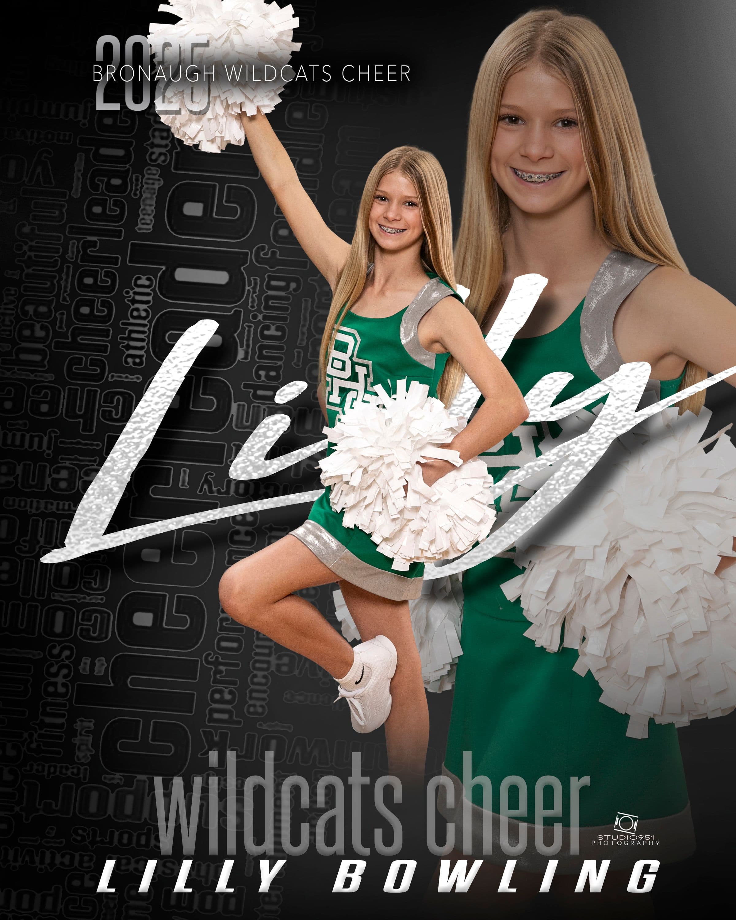 Bronaugh Wildcats cheer composite — Lilly Bowling