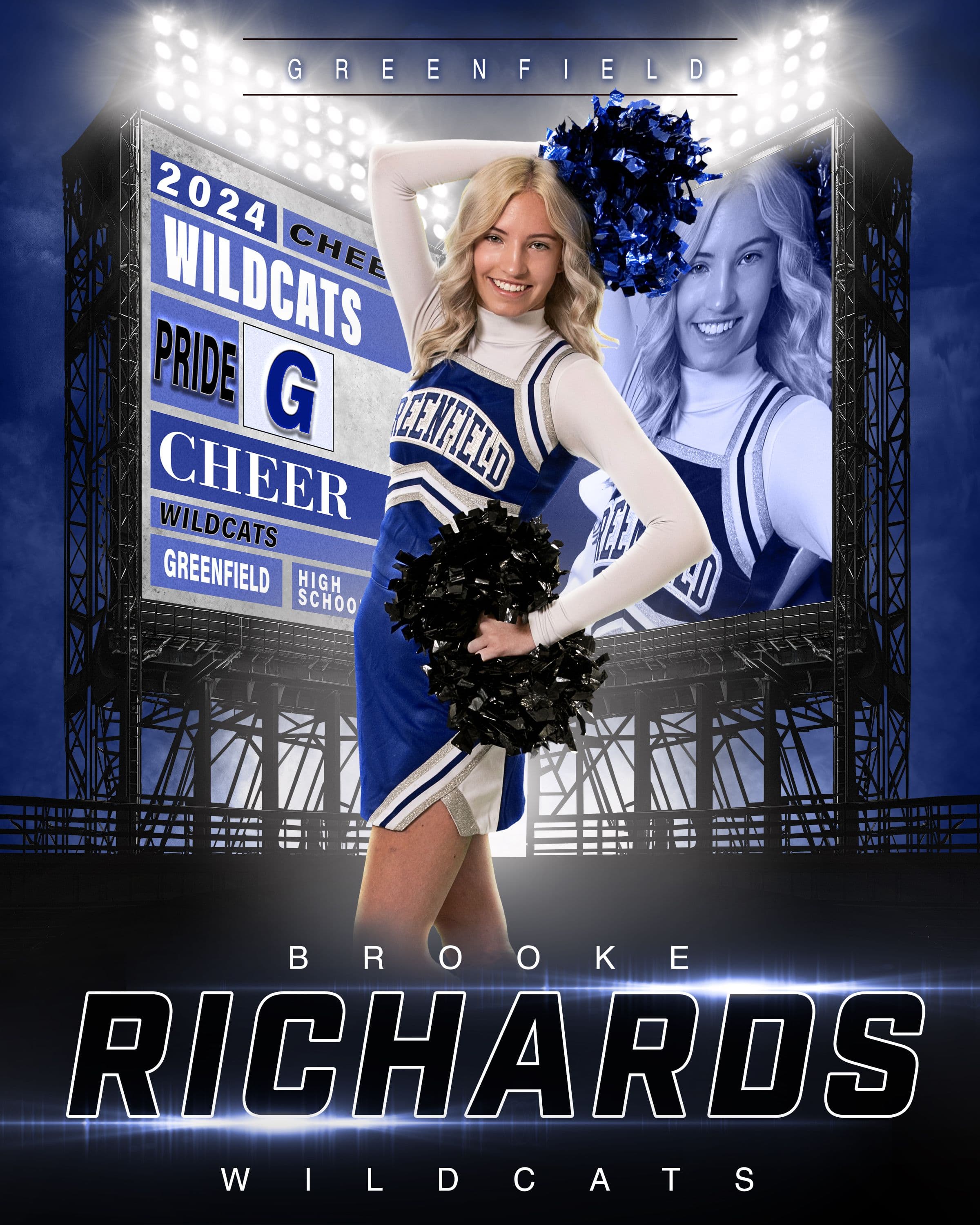 Greenfield Wildcats cheer composite — Brooke Richards, 2024