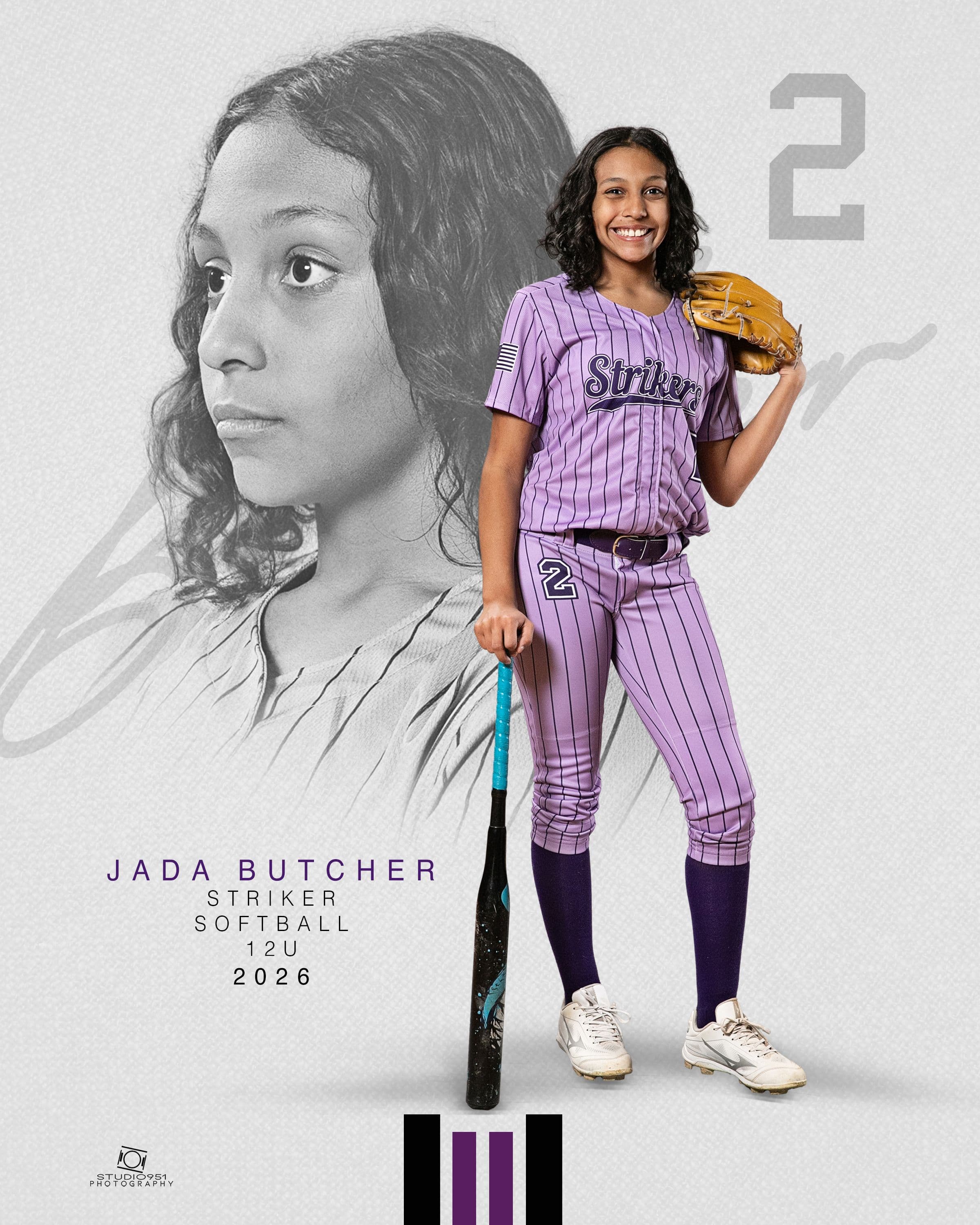 Strikers 12U softball composite — Jada Butcher